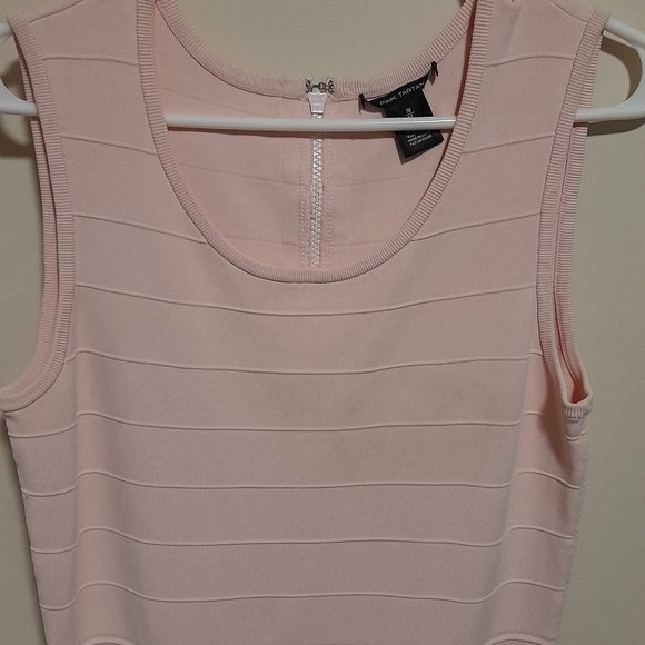 Pink Tartan Ballerina Knit Dress Pale Pink, Flared Skirt Fit Flare - Picture 5 of 6